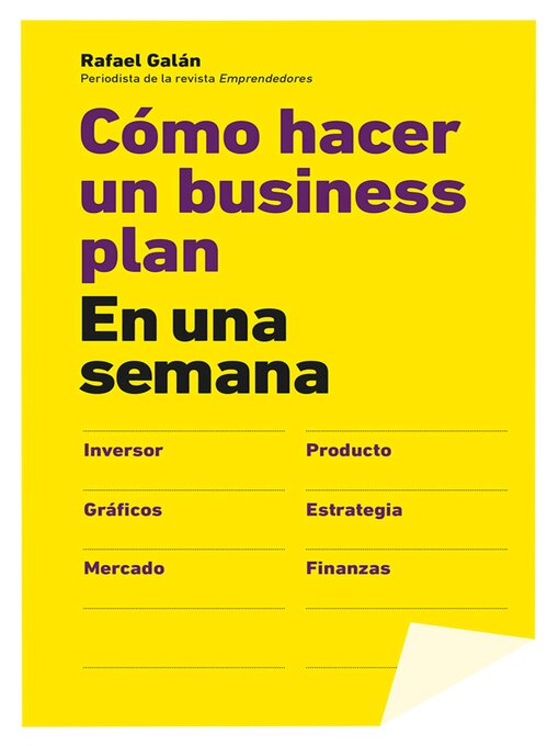 Title details for Cómo hacer un business plan en una semana by Rafael Galán - Wait list